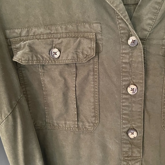 Eddie Bauer Cargo Shirt Dress w/ Tie Waist (8) - Picture 4 of 11